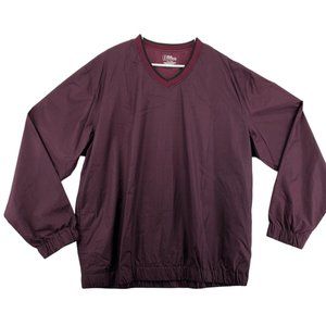 PGA Tour Shirt Men's V-Neck Pullover Long Sleeve Plaid Red Extra Large